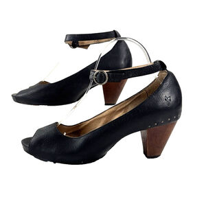 Frye Koral Ankle strap Heeled Sandals Women's 10M black leather